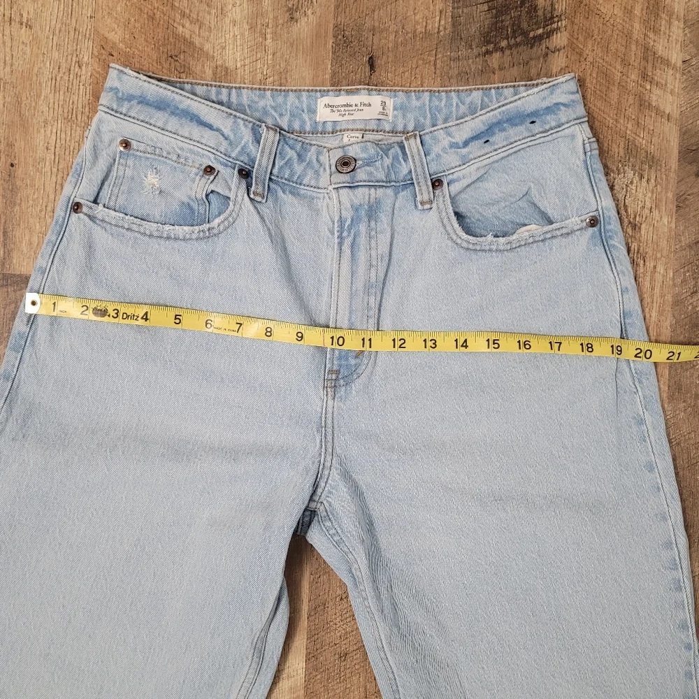 Abercrombie & Fitch The 90s High Rise Relaxed Distressed Women's Jeans Curve Lov - Picture 8 of 10